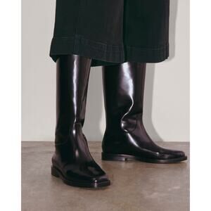 Everlane The Riding Patent Leather Knee-High Boots in Black size 9.5 NWOB